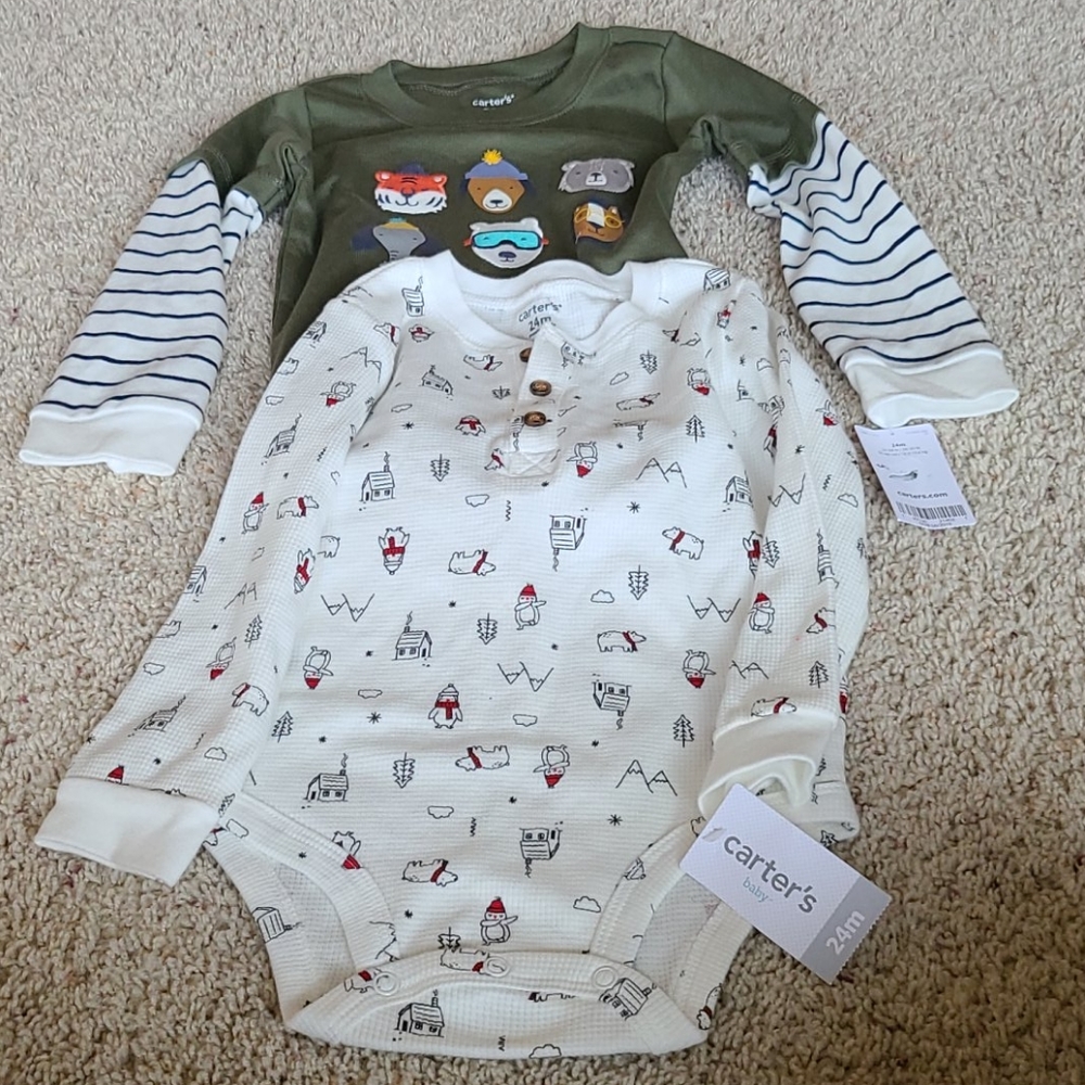 2(TWO) NWT Carters Bodysuits sz:24m